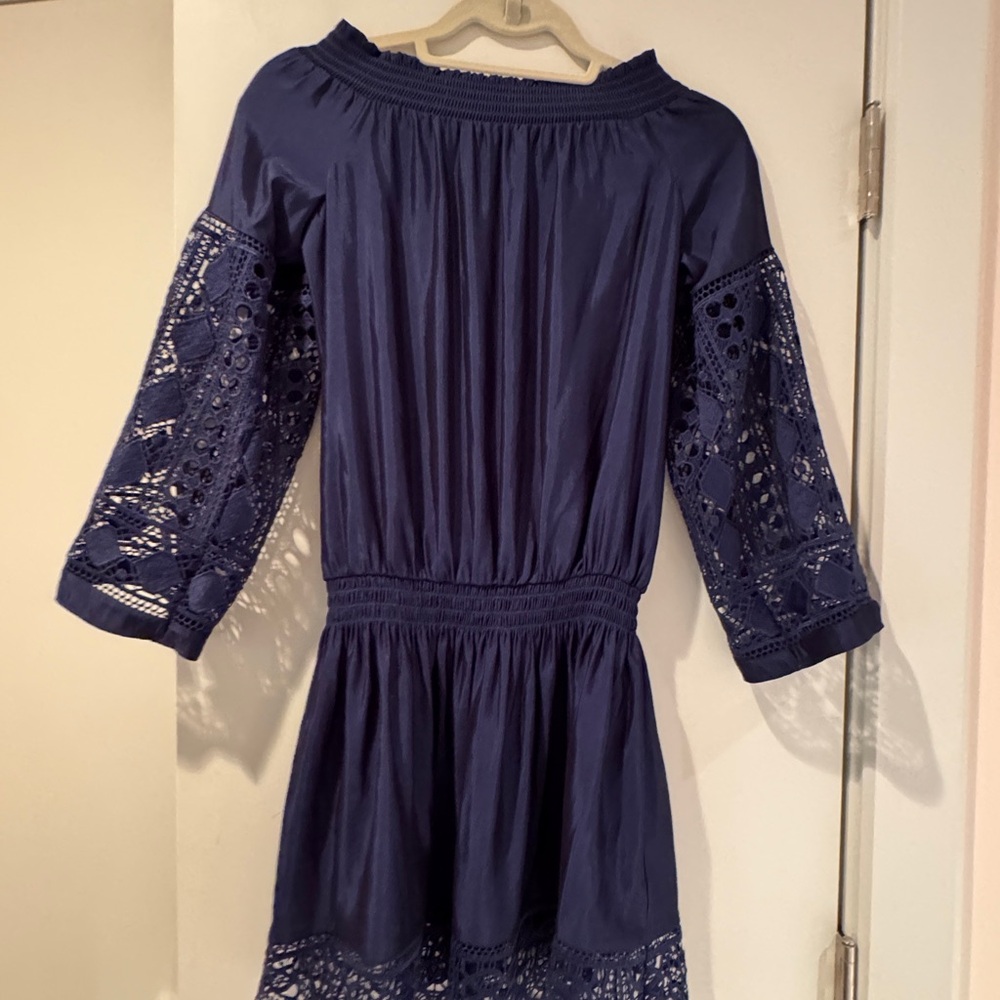 Ramy Brook Navy Blue Lace Mini Dress